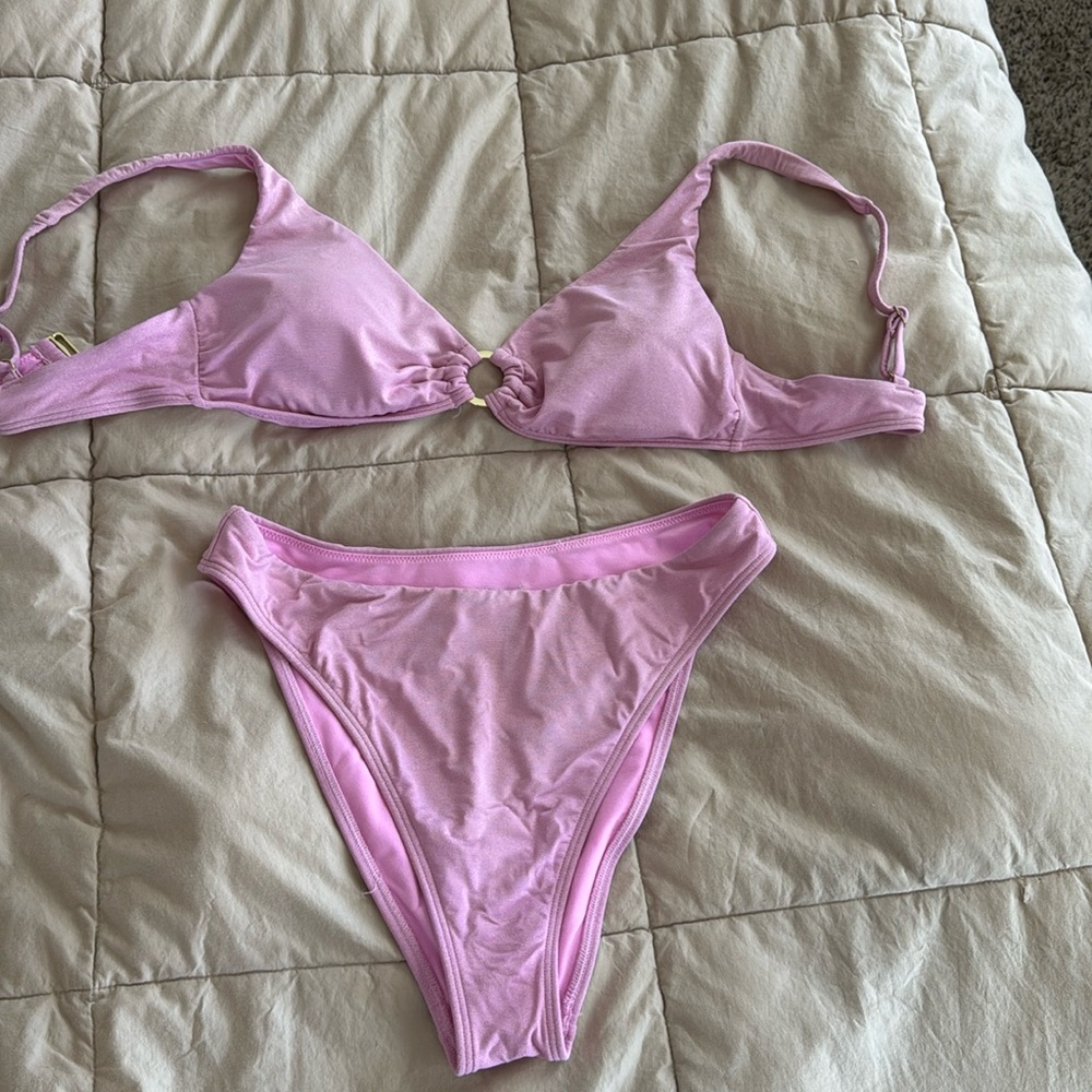 Shimmer pink bikini set O ring